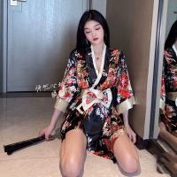 Yurui Sexy Japanese-Style Lingerie Kimono Robe - Low-Cut Role Play Outfit for Nightclub & Stage Performance thumbnail
