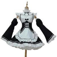 Zero to Hero Re:Zero Cosplay Costume – Ram & Rem Maid Outfit Full Set for Women thumbnail
