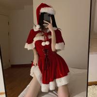 Ziqu Red Christmas Lingerie Set - Sexy Mesh Bodysuit & Matching Sleepwear for Holiday Performances & New Year Parties thumbnail