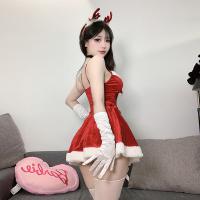 Ziqu Sexy Christmas Lingerie Set - Velvet Role Play Costume for New Year Eve & Holiday Parties thumbnail