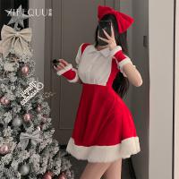 Ziqu New Year Christmas Lingerie Set - Sexy Cute Fuzzy Bodysuit & Matching Outfit for Holiday Parties thumbnail