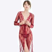 Plus Size Lace Sheer Nightgown - Sexy Transparent Sleepwear for Women, Trendy European and American Style Erotic Lingeri thumbnail