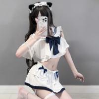 Seductive Schoolgirl Lingerie Set - No-Remove Uniform Outfit for Passionate Date Nights & Role Play thumbnail