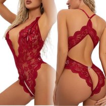 Luxury Lace Open-Crotch Bodysuit for Women – Sexy Backless Plus Size Intimate Wear, Wholesale Lingerie