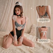 YueDie Lace Ruffled Chef & Maid Costume - Sexy Tight-Fit Bodysuit with Corset-Style Shaping
