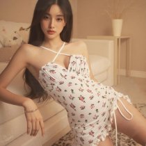 Floral Moonlight Sensual Lingerie Set – Pure-Yet-Seductive Lace-Trimmed Slip Dress & Bodycon Sleep Dress