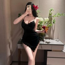 Feiniao Moon Gaze Lingerie Set - Seductive Backless Slip Dress & Uniform-Inspired Pure-Yu Sleepwear Outfit