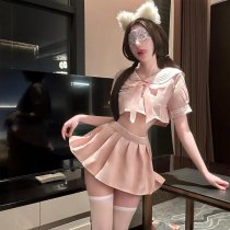 Chaomu JK-Style Flirty Lingerie Set – Pure-Yet-Sensual Pleated Skirt & Matching Bra, Luxury Temptation Lingerie for Wome