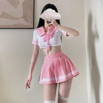 JK Uniform Set for Women - Cute Sailor Style School Outfit with Pleated Skirt & Airline Hostess Inspired Costume