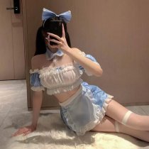 2025 Sexy Maid Costume for Women – Lingerie Sleepwear Set, Seductive Bedroom Outfit for Small Bust