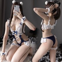 Sexy Maid Costume Set - Seductive Women's Lingerie Sleepwear Outfit, Full-Body Erotic Uniform for Role Play & Cosplay