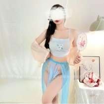 Seductive Hanfu Lingerie Set - Vintage Chinese Silk Sleepwear with Embroidery & Uniform-Inspired Temptation