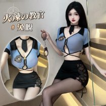 Sensual Female Police Uniform Lingerie Set - No-Remove Bedroom Costume for Passionate Role Play