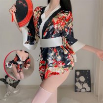 Pure & Tempting Japanese Kimono Lingerie Set - Sexy Yukata-Inspired Costume Outfit for Role Play