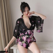 Japanese Kimono-Style Lingerie Set - Sexy Women's Cosplay Uniform Outfit for Role Play & Costume Parties