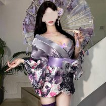 Yasu Sexy Deep V Anime Kimono Lingerie Set – Japanese-Style Pure & Tempting Sleepwear Outfit for Women