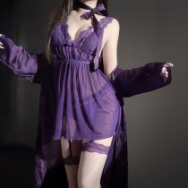 Purple Lace Seductive Sleep Dress - Elegant Valentine's & New Year Lingerie for Women