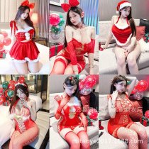 Sexy Red Velvet Santa Costume Dress - Festive Holiday Role Play Lingerie with Cut-Out Details