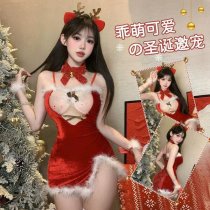 Sexy Christmas Lingerie Set for Women - Festive Reindeer-Themed Sleepwear & Party Outfit