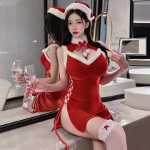 Linzhi Sexy Christmas Costume Set - Velvet Lingerie Sleep Dress for Role Play & Holiday Cosplay