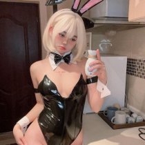 Wild Rabbit PU Leather Bodysuit - Sexy Christmas Costume with Cut-Out Bust & Tight Fit, Adult Role Play Outfit