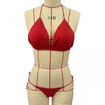 Yefeiyi Sexy Lace Bra Set with Padded Cups - European Style Bikini Set, Women's 3-Piece Lingerie & Swimwear