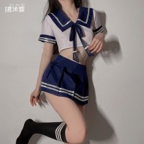 Cute Student-Style Lingerie Set for Women - Sexy Short Skirt JK Uniform Outfit, Plus Size Temptation Ensemble