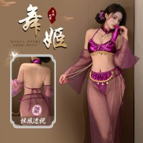 Fantasy Ethno-Chic Lingerie Set – Vintage Silk-Feel Palace Dunhuang Sheer Bodysuit with Ties & Hanfu-Inspired Bra & Pant