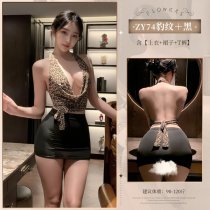 Flame Desire Leopard Print Sheer Bustier Bodysuit - Sexy Pure Temptation Bodycon Lingerie Set