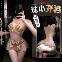 ManYan Starlight Dancer Lingerie Set - Pearl Massage Erotic Costume with Open-Crotch Design, No-Remove Style