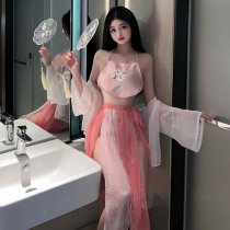 Seductive Ancient Chinese Hanfu Lingerie Set - Embroidered VintageRepublic of China-Style Sleepwear & Uniform-Inspired S