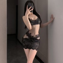 Seductive Lace Bodysuit for Women - Sexy Open-Crotch Maid Costume, Playful Lingerie Set for Date Night