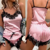 Sexy Lace Lingerie Set - Elegant Europe and America-Style Sleepwear & Robe Two-Piece Outfit for Women