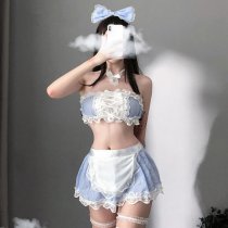 Sexy Maid Costume for Women – Seductive Role Play Lingerie Set with Lace Skirt & Bar Outfit