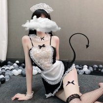Sexy Maid Lingerie Set - Transparent Seductive Sleepwear for Women, Alluring Costume Outfit