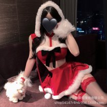 Sexy Red Lace Christmas Lingerie Set - Festive Ball Trim Bodysuit & Pencil Skirt Holiday Sleepwear
