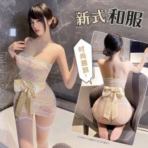SUQING Sexy Kimono-Style Lingerie Set – Tight Crop Top & Ultra-Short Butt-Revealing Skirt Outfit