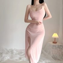 Women's Sexy Lace Sheer Nightgown Set - Transparent Mesh Sleep Dress with Adjustable Straps