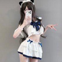 Seductive Schoolgirl Lingerie Set - No-Remove Uniform Outfit for Passionate Date Nights & Role Play