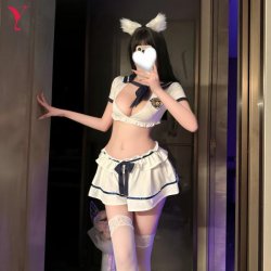 NightSiren Sweet-Spicy Sailor Uniform Set - Seductive College Style Mini Skirt Lingerie Outfit
