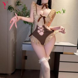 Bear-Themed Sensual Open-Crotch Bodysuit - Sexy QQNY Lingerie Sleepwear Set for Couples