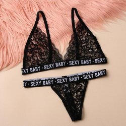 Sexy Lace Thong Bra Set - Sheer Tempting Lingerie Outfit for Women, Bedroom Romance Collection