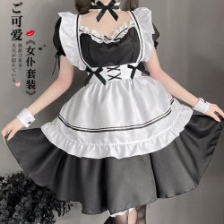 Linglinting Sexy Lace Japanese Maid Costume - Cute Erotic Apron with Adjustable Ties & Sheer Cut-Outs