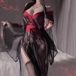 Sensual Hanfu Lingerie Set - Erotic Ancient Chinese Costume Sleepwear for Bedroom Play & Romantic Nights