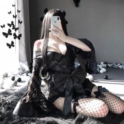 Oshilin Japanese Lace Kimono Lingerie Set - Sexy Cosplay Maid Costume for Role Play
