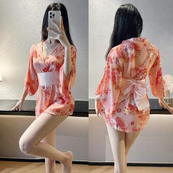 2025 Pure-Yu Lingerie Set – Sheer Japanese-Style Kimono Sleepwear & Uniform Outfit for Women