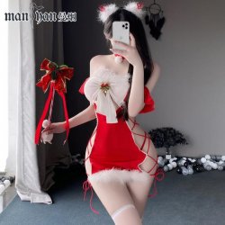 2025 New Year Red Sensual Bodysuit – Sexy Strapless Bandage Sleep Dress & Tight Costume Outfit