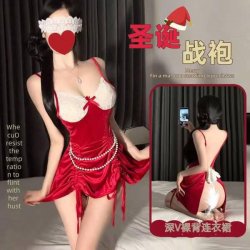 Red Velvet Deep V Lingerie Set - Retro Christmas Bridal Sleepwear with Lace Trim & Seductive Silhouette