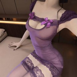 Sexy Purple Lace Bodycon Mini Dress - Sheer Mesh & Ruched Seductive Nightclub Outfit for Women