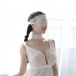 Black Lace Eye Mask for Adults - Elegant White & Black Sensual Sleep & Roleplay Accessory